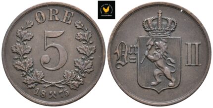 1875 Norge 5 Øre, God 1+