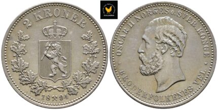 1894 Norge 2 Kroner, 0/01, Renset, Riper