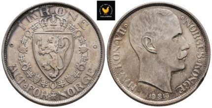 1913 Norge 1 Krone, 0/01, Kant Skade