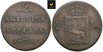 1822 Norge 2 Skilling, 1+