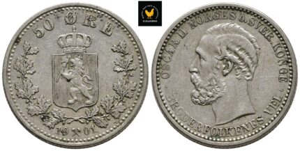 1901 Norge 50 Øre, 1+/01