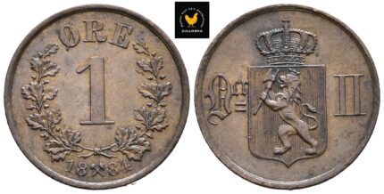 1884 Norge 1 Øre, 0/01, Flekk