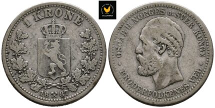 1887 Norge 1 Krone, 1, Graffiti