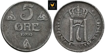 1919 Norge 5 Øre, 1+/01