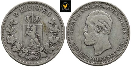 1890 Norge 2 Kroner, 1, Riper