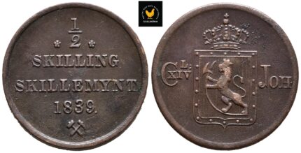 1839 Norge 1/2 Skilling, 1+