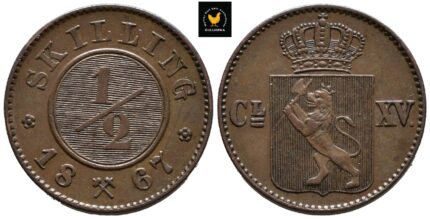 1867 Norge 1/2 Skilling, 01