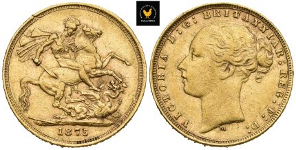 1875 England 1 Sovereign, 01, Kant Hakk