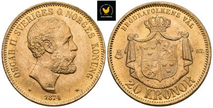 1874 Sverige 20 Kroner, 0/01