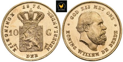 1875 Nederland 10 Gulden, 0, Tynn Ripe