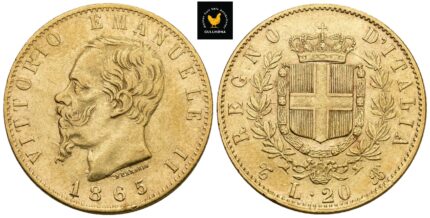 1865 Italia 20 Lire, 1+/01