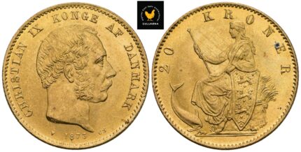 1873 Danmark 20 Kroner, 0/01, Flekk