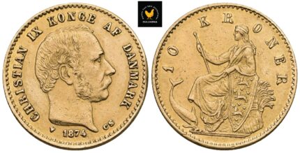 1874 Danmark 10 Kroner, 1+