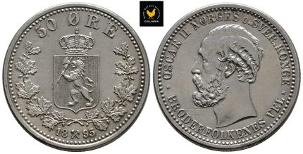 1895 Norge 50 Øre, 0/01, Ripe