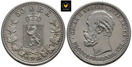 1895 Norge 50 Øre, 0/01, Ripe