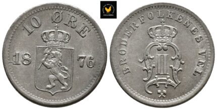 1876 Norge 10 Øre, 1+