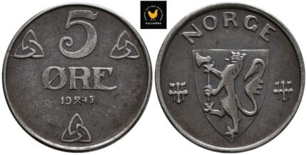 1945 Norge 5 Øre, God 1+