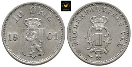 1901 Norge 10 Øre, 0/01