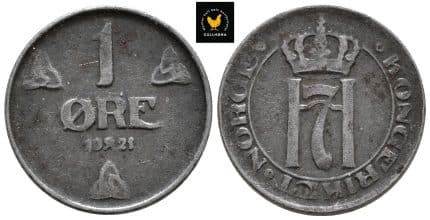 1921 Norge 1 Øre Jern, 1+