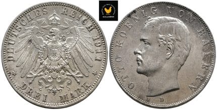 1911 D Tyskland, Bayern 3 Mark, 0/01