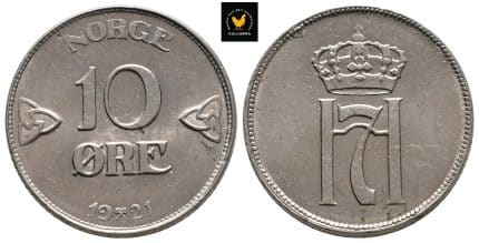 1921 Norge 10 Øre, 0/01
