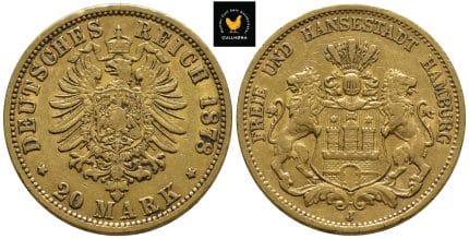1878 Tyskland, Preussen 20 Mark, 1+
