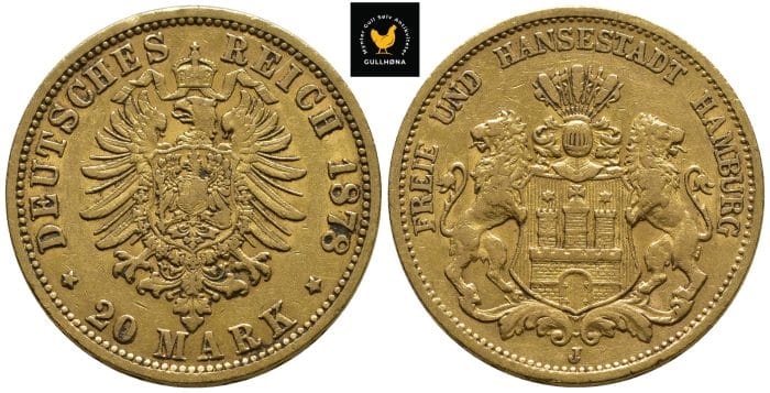1878 Tyskland, Preussen 20 Mark, 1+