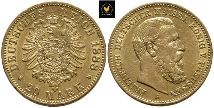 1888 Tyskland, Preussen 20 Mark, 1+/01