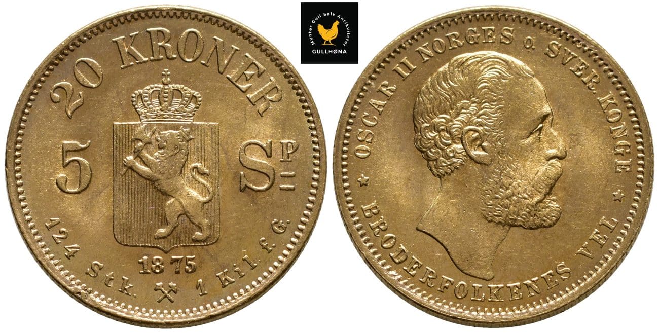1875 Norge 20 Kroner, 0/01