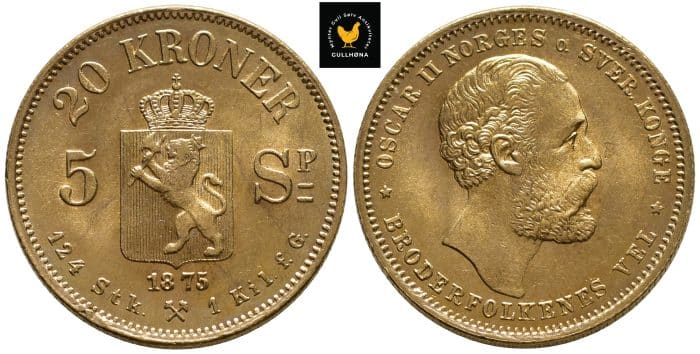 1875 Norge 20 Kroner, 0/01