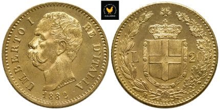 1882 Italia 20 Lire, 0/01