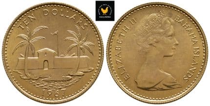 1967 Bahamas 10 Dollars, 0