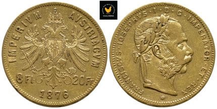 1876 Østerrike 8 Florins/20 Francs, 1+