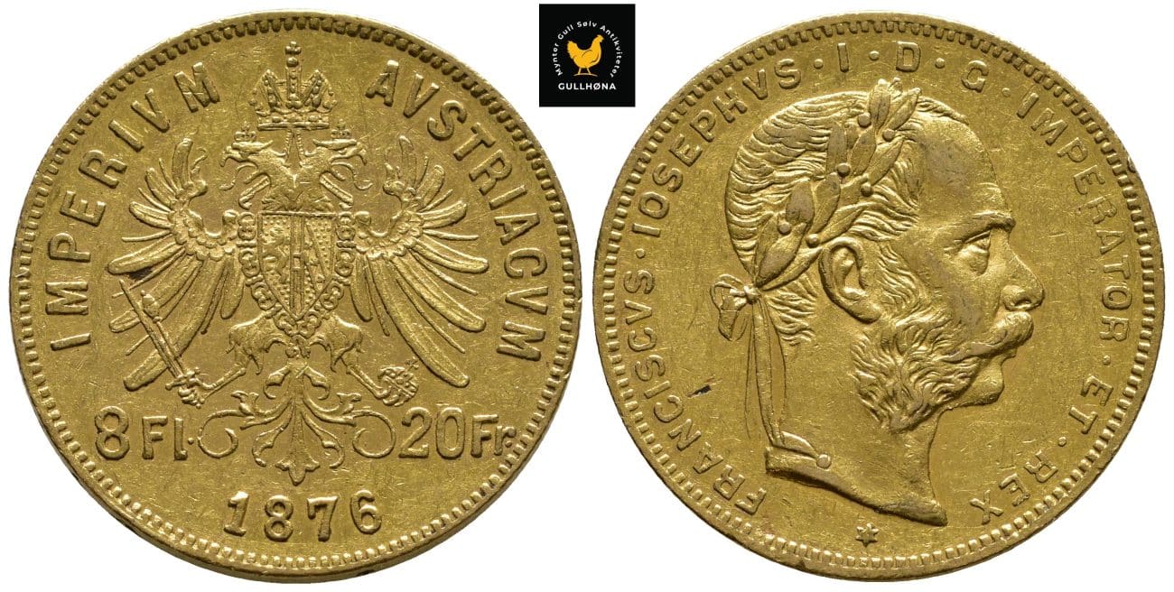 1876 Østerrike 8 Florins/20 Francs, 01