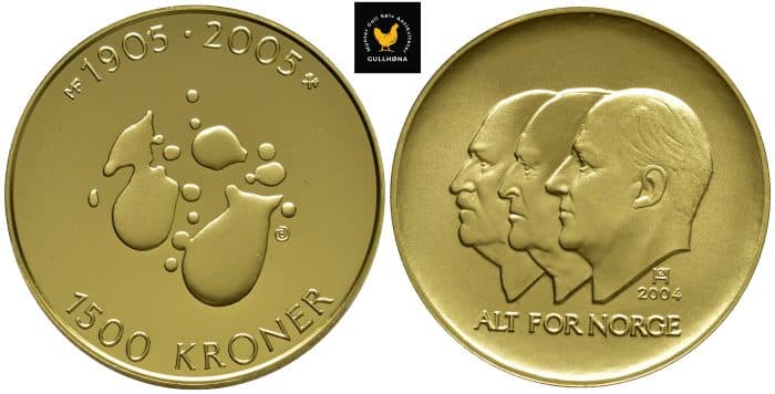 2004 Norge 1500 Kroner Hundreårsmynt NR.2 Proof