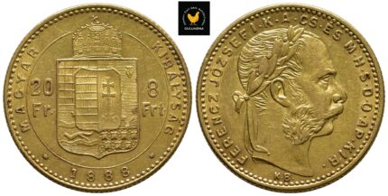 1888 Ungarn 20 Francs/8 Forint, 01, Ripe