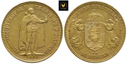 1908 Ungarn 10 Korona, 0/01