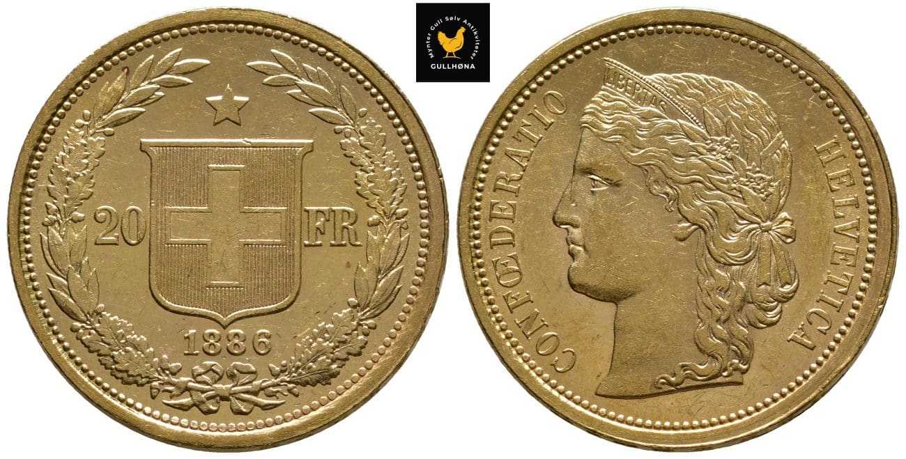 1886 Sveits 20 Francs, 0/01