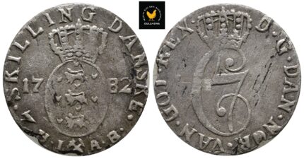 1782 Norge 2 Skilling, 1, Blankett Mangel
