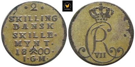 1800 Norge 2 Skilling, 1, Forgylt
