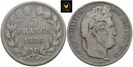 1836-W Frankrike 5 Francs, 1