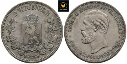 1888 Norge 2 Kroner, 1/1+