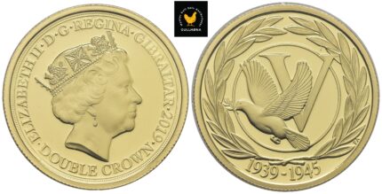 2019 Gibraltar 2 Crown ''Peace 1945 Gold Double Crown'' BU