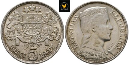 1931 Latvia 5 Lati - 0/01, Pen