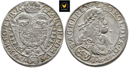 1664 Østerrike 15 Kreuzer, Leopold I, 01, BL Feil