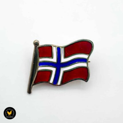 Brosje i forgylt sølv med flerfarget emalje - Norske Flagg - Einar Modahl