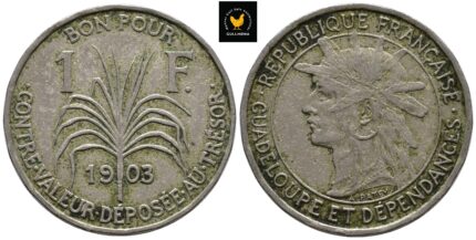 1903 Frankrike 1 Francs Guadeloupe 1+