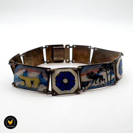 Armbånd i forgylt sølv med emalje - David Andersen