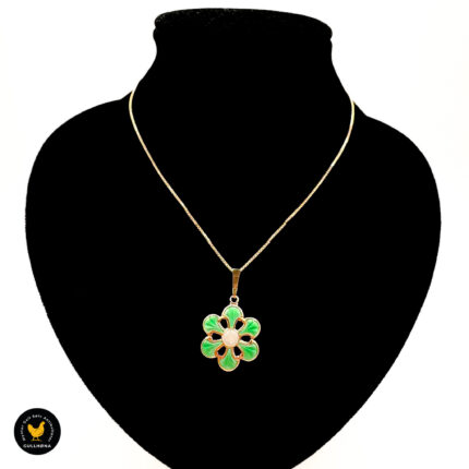 Anheng og kjede i forgylt  sølv med emalje - Jensen & Aamodt