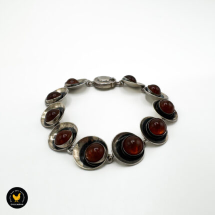 Armlenke i sølv med rav - N.E. From, Dk